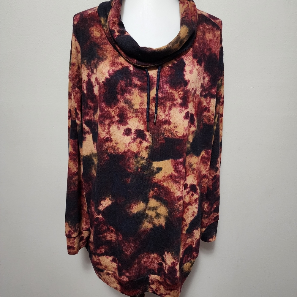 Robert Louis tie dye cowl neck loungewear coord set size 3X